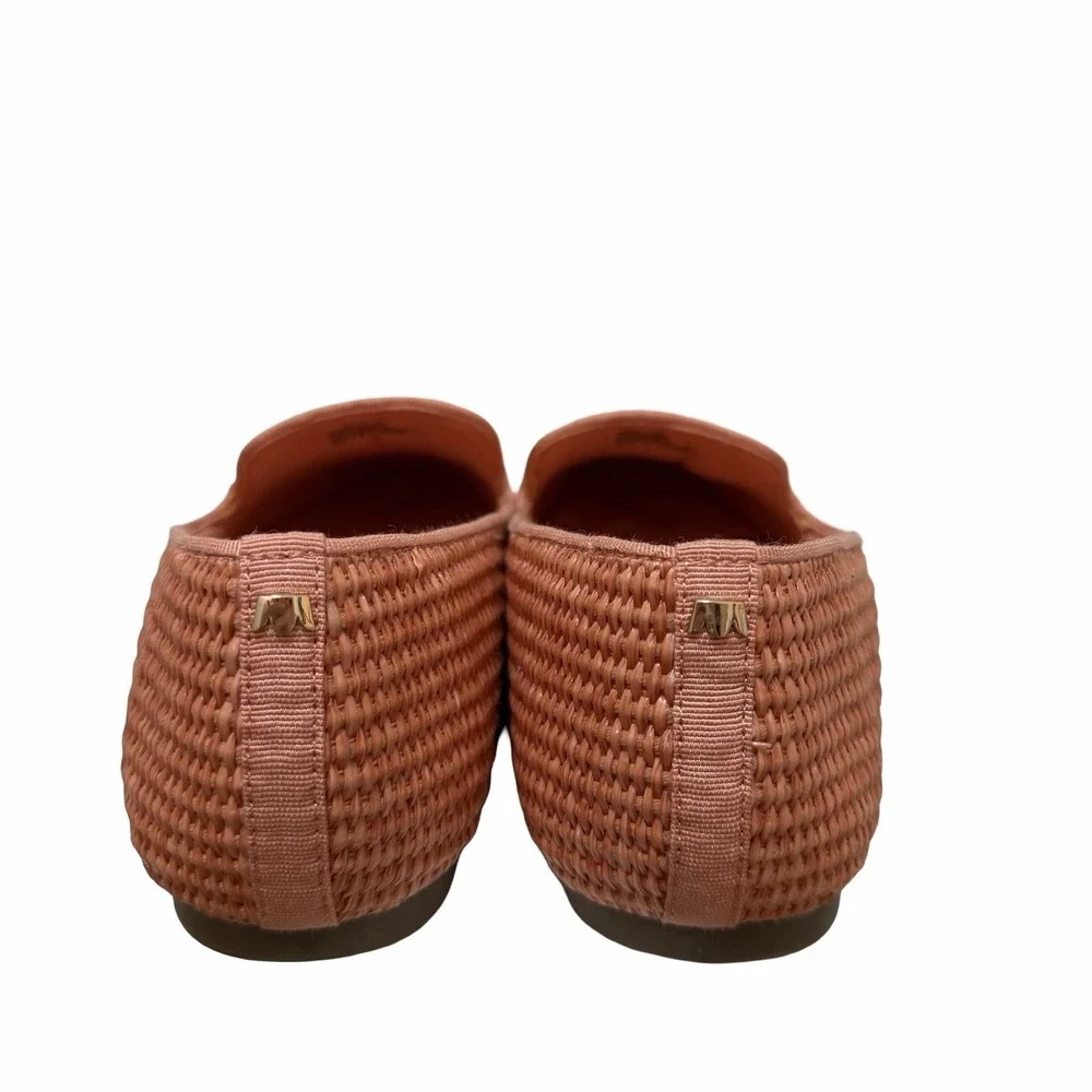 Birdies The Startling Raffia Flats Womens US 9.5 Coral Comfort Slip On Shoe NWOB